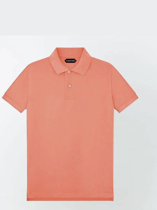Men's Classic Tennis Short Sleeve Polo Shirt Pink - TOM FORD - BALAAN 2