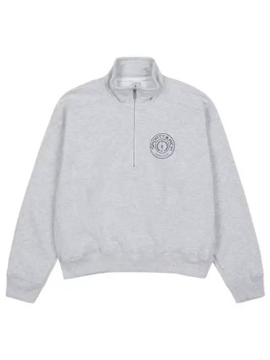 Monaco Quarter Zipper Sweatshirt Heather Gray Navy - SPORTY & RICH - BALAAN 1