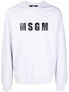 Logo Print Crew Neck Sweatshirt Grey - MSGM - BALAAN 1