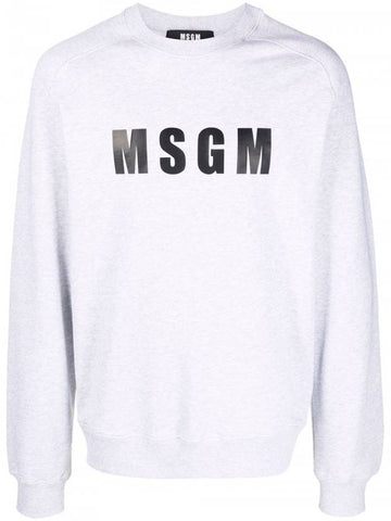 Logo Print Crew Neck Sweatshirt Grey - MSGM - BALAAN 1