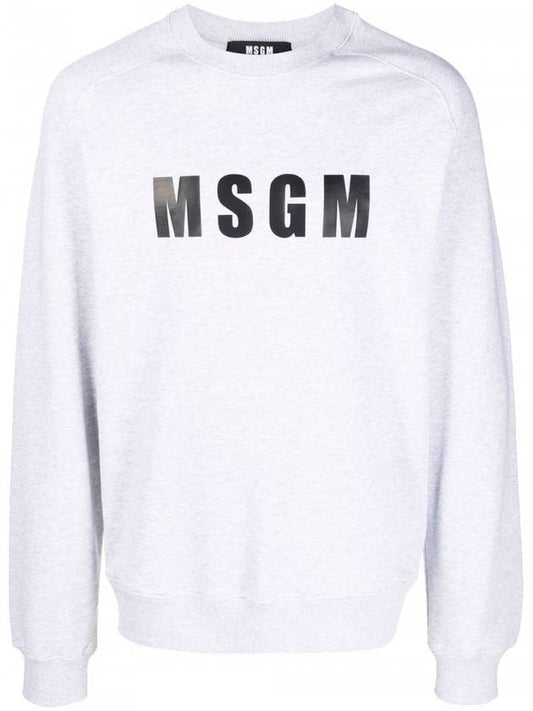 Logo Print Crew Neck Sweatshirt Grey - MSGM - BALAAN 1