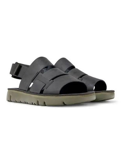 Oruga Leather Textile Sandals Black - CAMPER - BALAAN 2