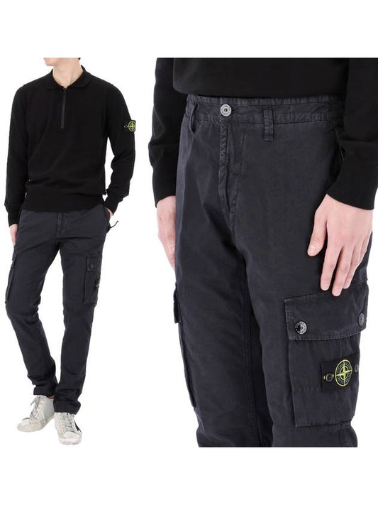 Wappen Patch Old Treatment Slim Fit Cargo Straight Pants Navy - STONE ISLAND - BALAAN 2