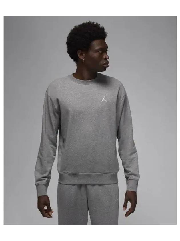 Jordan Brooklyn Fleece Crew Neck Sweatshirt M Carbon Header White FV7295 091 - NIKE - BALAAN 1