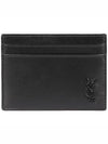 Mini Monogram Card Wallet Black - SAINT LAURENT - BALAAN 3