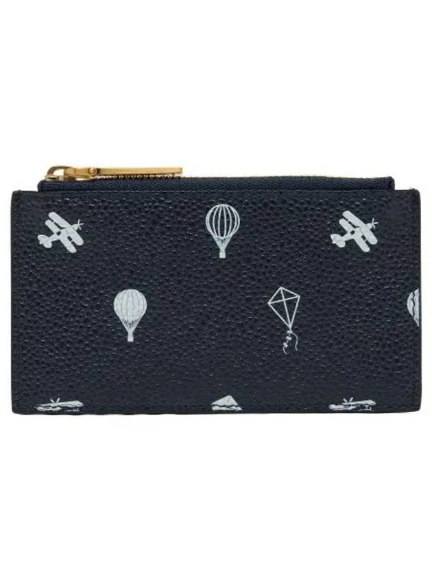 Sky Half Drop 3D Print Card Wallet Navy - THOM BROWNE - BALAAN 3