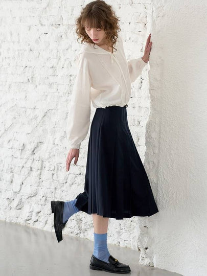 Belt Pleated Skirt Navy - MITTE - BALAAN 2