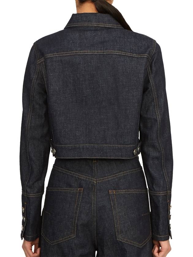 Women's Cropped Denim Jacket Navy - DIOR - BALAAN 6