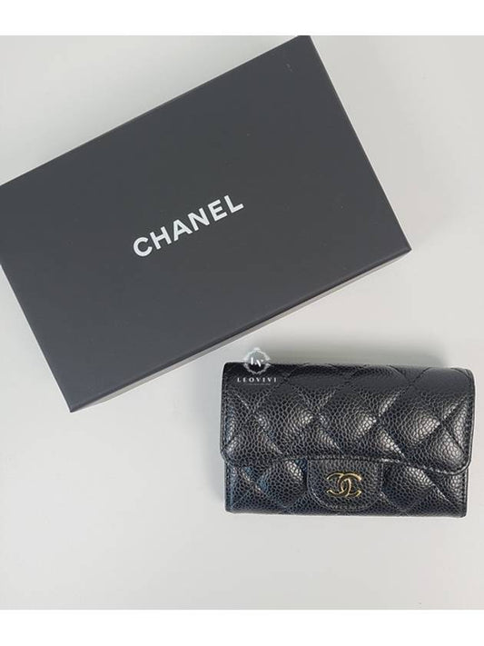 Classic Grained Calfskin Card Wallet Black - CHANEL - BALAAN 2