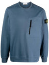 Logo Patch Cotton Crew Neck Sweatshirt Avio Blue - STONE ISLAND - BALAAN 2