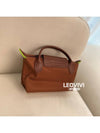 Le Pliage Original Handle Cosmetic Mini Pouch Bag Handbag Mini Bag Tote Bag Brown Green - LONGCHAMP - BALAAN 2