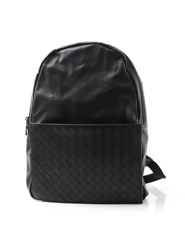 Intrecciato Leather Backpack Black - BOTTEGA VENETA - BALAAN 1