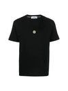 Chest Logo Print Short Sleeve T-Shirt Black - STONE ISLAND - BALAAN 2