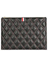 Caviar Quilted Document Small Clutch Bag Black - THOM BROWNE - BALAAN.