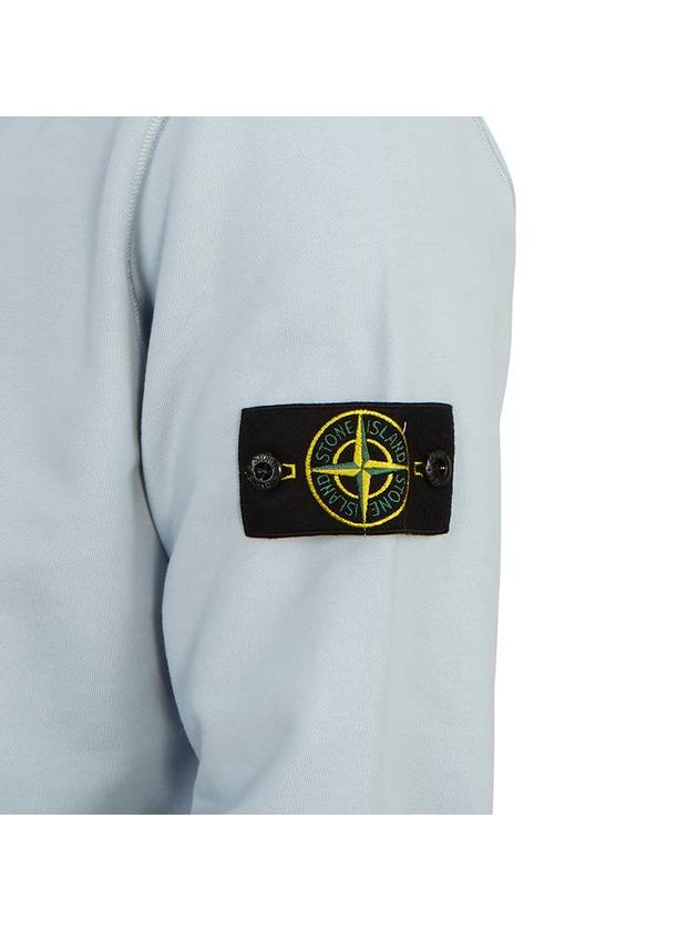 Logo Patch Cotton Fleece Hoodie Light Blue - STONE ISLAND - BALAAN 7