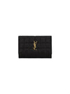 Cassandra Quilting Leather Half Wallet Black - SAINT LAURENT - BALAAN 2