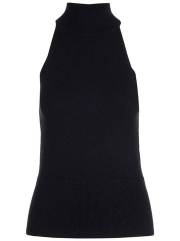 Women's Ribbed Knit Turtleneck Black - TOTEME - BALAAN 1