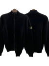 Kids Waffen Patch Full Rib Cotton Zip up Cardigan 8 Black 7816503A3 V0029 - STONE ISLAND - BALAAN 1