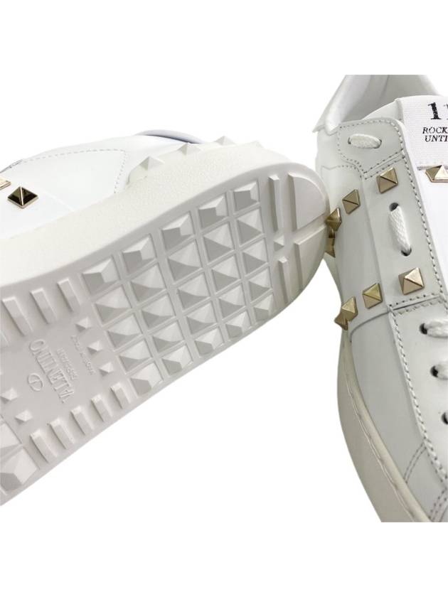 Rockstud Untitled Open Low Top Sneakers White - VALENTINO - BALAAN 7