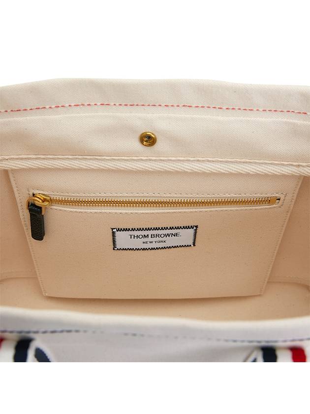 Double Face Cotton Small Tool Tote Bag Off White - THOM BROWNE - BALAAN 10