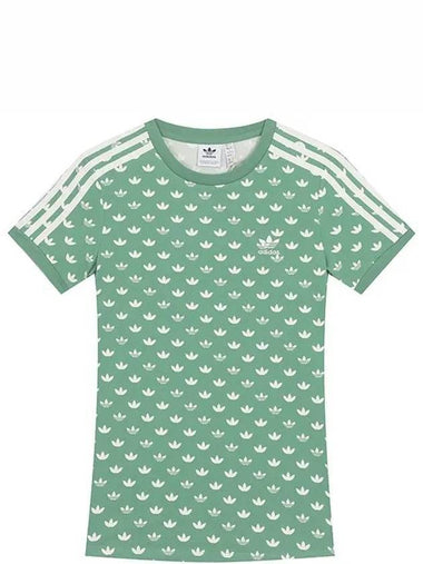 Monogram 3 Stripes Short Slevee T Shirt Green - ADIDAS - BALAAN 1