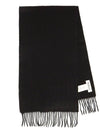 Small Solid Merino Wool Muffler Black - MULBERRY - BALAAN 2