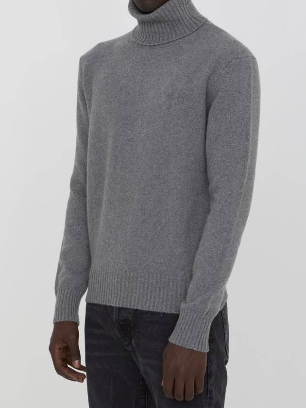 Cashmere Turtleneck Grey - AMI - BALAAN 3