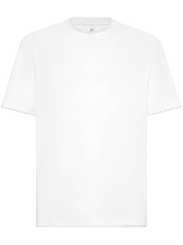 Men's Layered Effect Short Sleeve T-Shirt White - BRUNELLO CUCINELLI - BALAAN 2