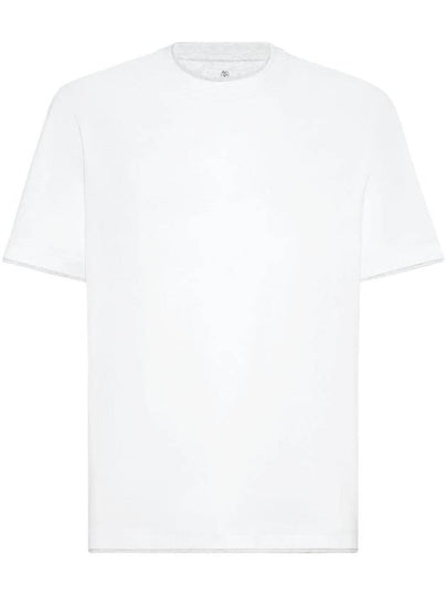 Men's Layered Effect Short Sleeve T-Shirt White - BRUNELLO CUCINELLI - BALAAN 2