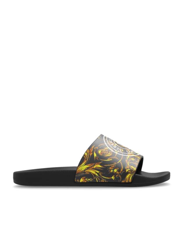 Watercolor Couture Slippers Black - VERSACE - BALAAN 2