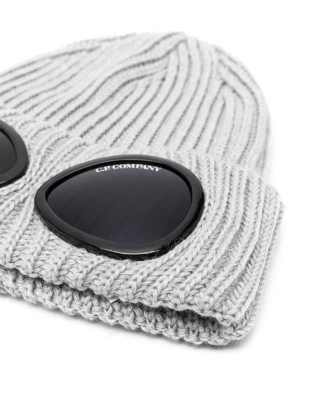 Extra Fine Merino Wool Goggle Beanie Grey - CP COMPANY - BALAAN 2