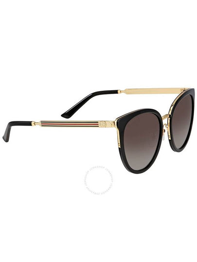 Gucci Grey Gradient Round Ladies Sunglasses GG0077SK 001 56 - GUCCI - BALAAN 2