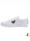 Brushed Leather Sneakers White Black - PRADA - BALAAN 2