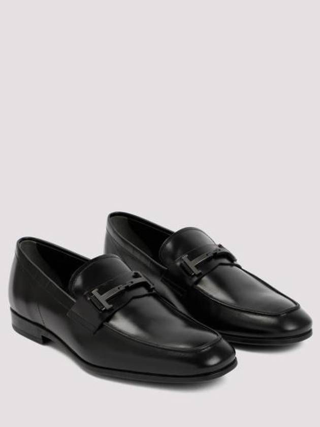 Double T Leather Loafers Black - TOD'S - BALAAN 6