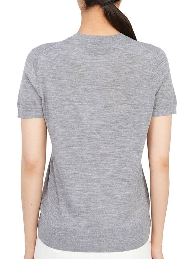 Women's Regal Wool Slim Crew Neck Short Sleeve T-Shirt Cool Heather Grey - THEORY - BALAAN 5