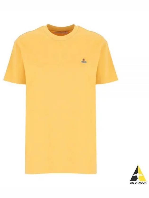 ORB Logo Cotton Short Sleeve T-Shirt Yellow - VIVIENNE WESTWOOD - BALAAN 2