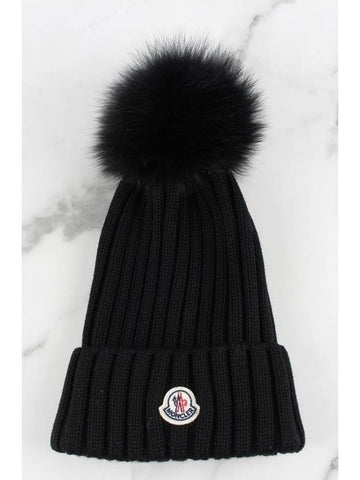 blue fox wool beanie - MONCLER - BALAAN 1