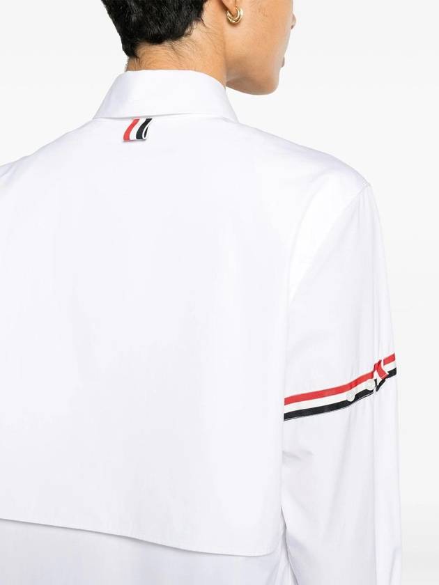 Armband Easy Fit Shirt Midi Dress White - THOM BROWNE - BALAAN 3