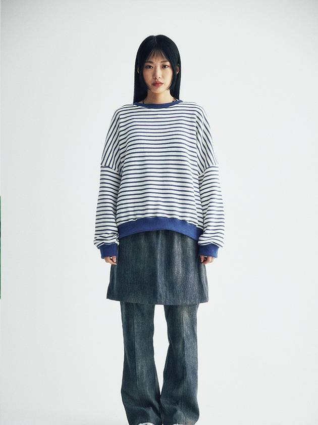 City Striped Sweatshirt Navy Cream - KOOKEESEE - BALAAN 3