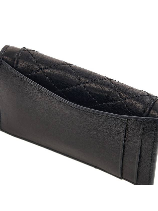 Gaby Flap Quilted Leather Card Wallet Black - SAINT LAURENT - BALAAN 9