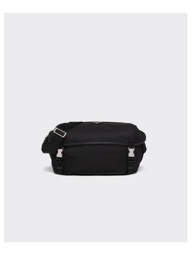 Re-Nylon Saffiano Leather Shoulder Bag Black - PRADA - BALAAN.