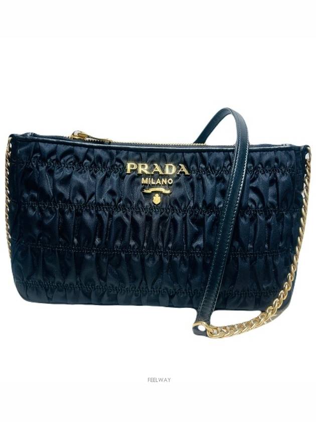 1BH152 Re Nylon Goffre Chain Shoulder Bag - PRADA - BALAAN 1