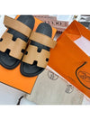 Chypre H Logo Calfskin Sandals Brown - HERMES - BALAAN 5