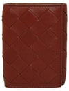 Intrecciato Continental Leather Half Wallet Red - BOTTEGA VENETA - BALAAN 1