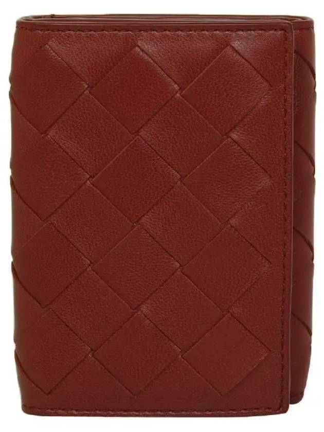 Intrecciato Continental Leather Half Wallet Red - BOTTEGA VENETA - BALAAN 1