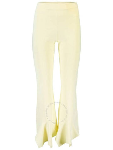 Stella McCartney Ladies Yellow High Waist Flared Ruffled Pants, Brand Size 38 (US Size 4) - STELLA MCCARTNEY - BALAAN 1