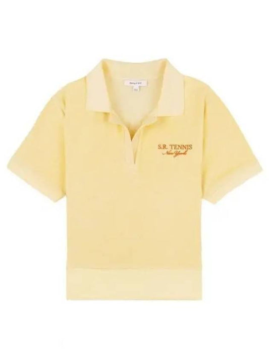 SR Tennis Terry Cloth Effect Polo Shirt Yellow - SPORTY & RICH - BALAAN 2