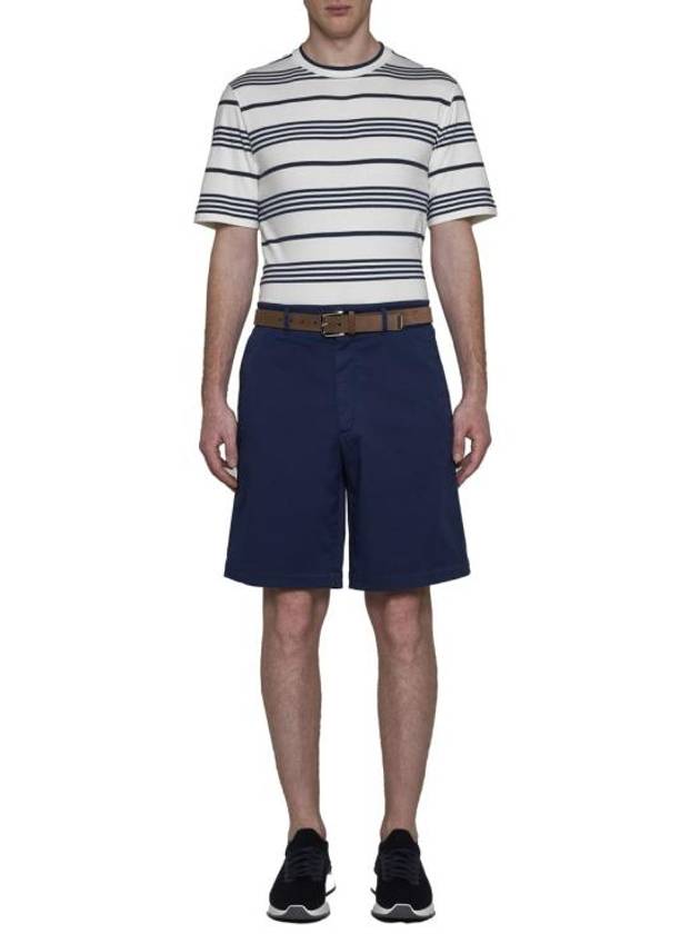 Mid-Rise Chino Shorts Blue Prussia - BRUNELLO CUCINELLI - BALAAN 3