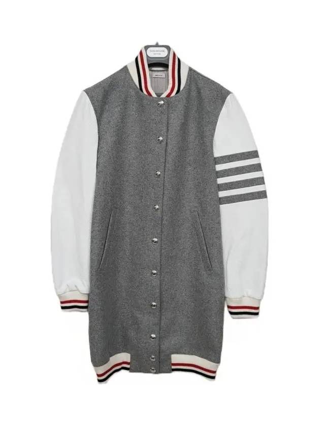 Melton Varsity Jacket Grey - THOM BROWNE - BALAAN 2