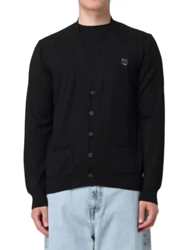 Bold Fox Head Patch Regular Cardigan Black - MAISON KITSUNE - BALAAN 4